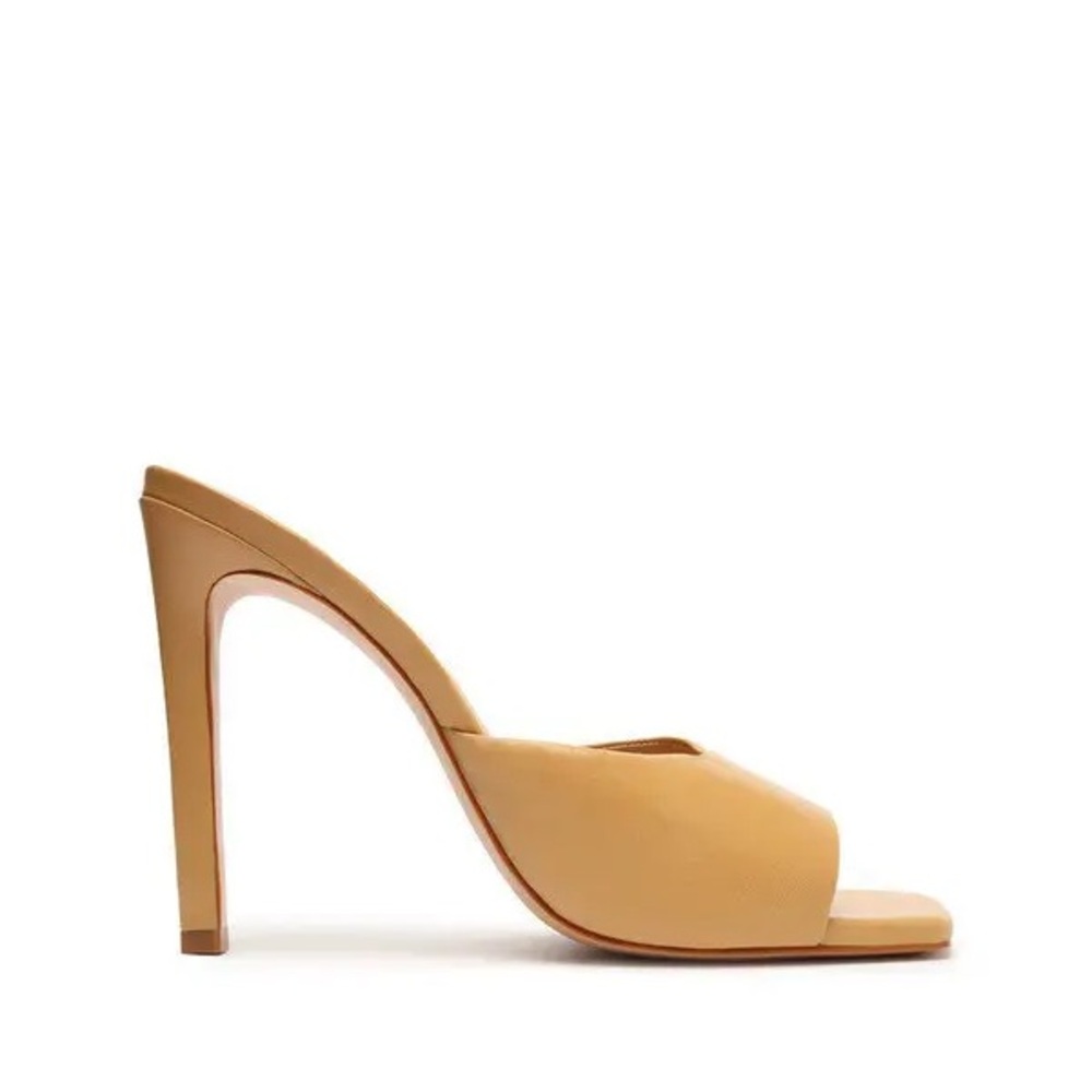 SCHUTZ Beige Heeled Mule Sandals